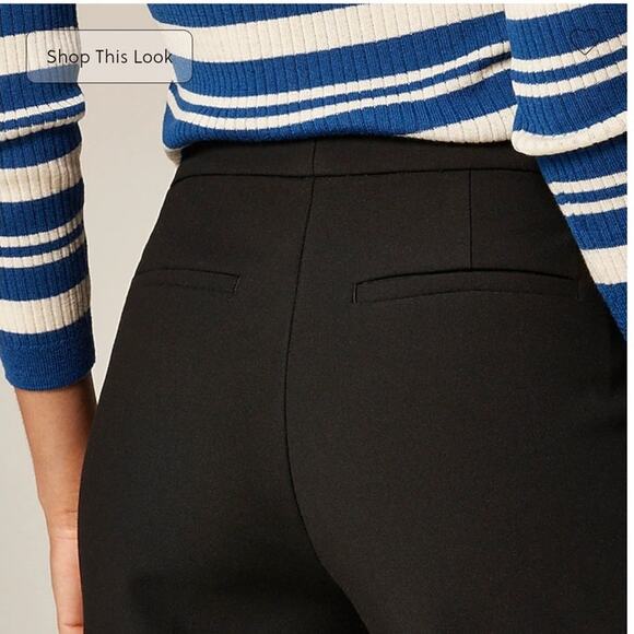 NWT J. Crew Kate Straight-Leg Pant In Four-Season Stretch Cropped Black 10 - Picture 2 of 10